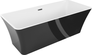 Mexen Tonia baignoire autoportante 170 x 75 cm, blanche/noire, trop-plein gun metal - 52171707575-95