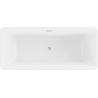 Baignoire Mexen Tonia autoportante 170 x 75 cm, blanche/noire, trop-plein en nickel brossé - 52171707575-97