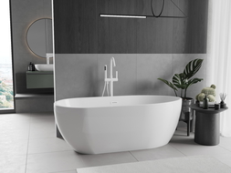 Baignoire Mexen Eos autostable 150 x 75 cm, blanche, débordement blanc - 52471507500-20