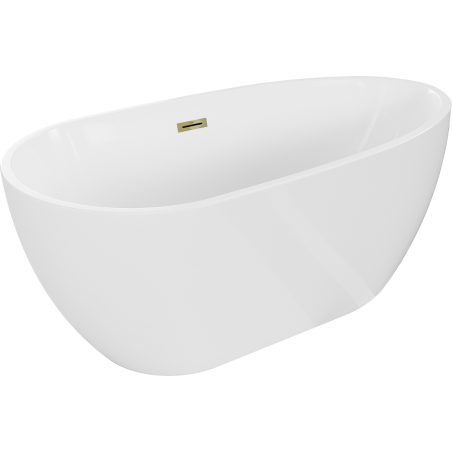 Baignoire autoportante Mexen Eos 170 x 75 cm, blanche, trop-plein doré - 52471707500-50