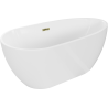 Baignoire autoportante Mexen Eos 170 x 75 cm, blanche, trop-plein doré - 52471707500-50