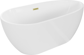 Mexen Eos baignoire autoportante 170 x 75 cm, blanche, trop-plein en laiton brossé - 52471707500-55