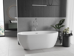 Baignoire Mexen Eos indépendante 150 x 75 cm, blanche, trop-plein chromé - 52471507500-01