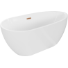 Mexen Eos baignoire autoportante 170 x 75 cm, blanche, trop-plein en cuivre brossé - 52471707500-65