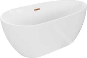 Baignoire autoportante Mexen Eos 170 x 75 cm, blanche, trop-plein en laiton brossé - 52471707500-65