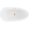 Mexen Eos baignoire autoportante 150 x 75 cm, blanche, trop-plein cuivre brossé - 52471507500-65