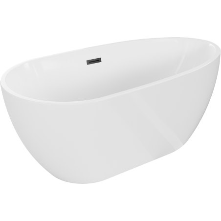 Baignoire Mexen Eos autoportante 150 x 75 cm, blanche, avec trop-plein noir - 52471507500-70