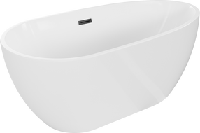 Baignoire Mexen Eos autoportante 150 x 75 cm, blanche, avec trop-plein noir - 52471507500-70