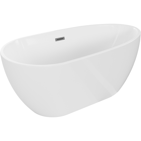 Mexen Eos baignoire autoportante 170 x 75 cm, blanche, trop-plein gris foncé brossé - 52471707500-66