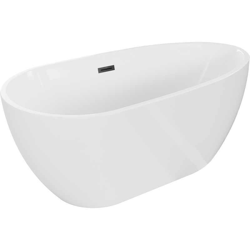 Baignoire Mexen Eos autoportante 170 x 75 cm, blanche, évacuation noire - 52471707500-70