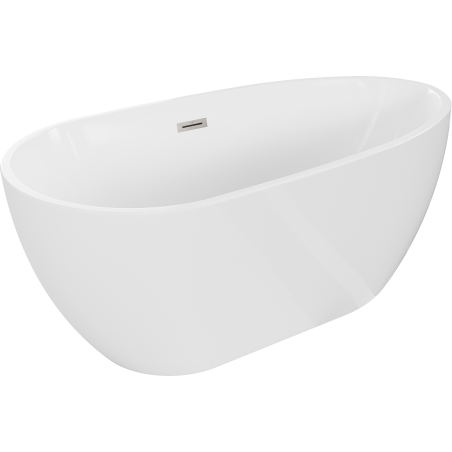 Baignoire Mexen Eos autoportante 170 x 75 cm, blanche, évacuation en nickel brossé - 52471707500-97