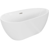 Baignoire Mexen Eos autoportante 170 x 75 cm, blanche, évacuation en nickel brossé - 52471707500-97