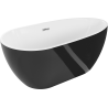 Mexen Eos baignoire autoportante 170 x 75 cm, blanc/noir, trop-plein chromé - 52471707575-01