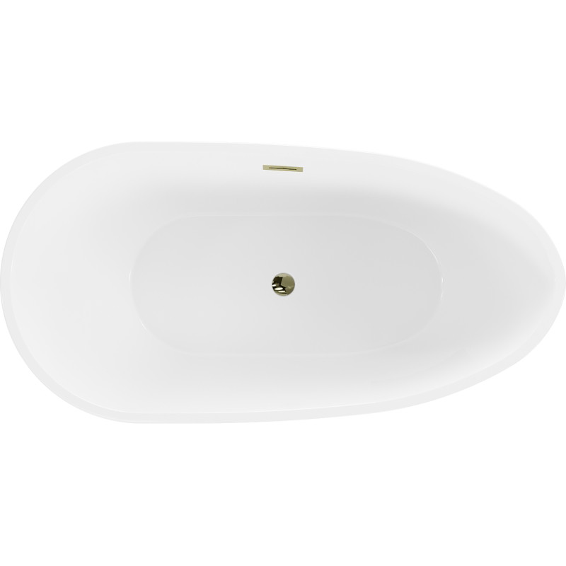 Mexen Eos baignoire autoportante 150 x 75 cm, blanc/noir, trop-plein doré - 52471507575-50