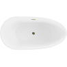 Baignoire Mexen Eos sur pieds 170 x 75 cm, blanche/noire, bonde dorée - 52471707575-50