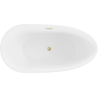 Baignoire Mexen Eos autoportante 150 x 75 cm, blanche/noire, évacuation en or brossé - 52471507575-55
