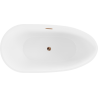 Baignoire Mexen Eos autoportante 150 x 75 cm, blanche/noire, évacuation en or rose - 52471507575-60