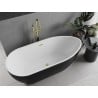 Baignoire Mexen Eos indépendante 170 x 75 cm, blanche/noire, évacuation en or brossé - 52471707575-55