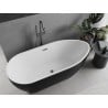 Mexen Eos baignoire freestanding 150 x 75 cm, blanche/noire, trop-plein gun gray brossé - 52471507575-66