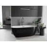 Mexen Eos baignoire freestanding 150 x 75 cm, blanche/noire, trop-plein gun gray brossé - 52471507575-66