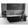 Mexen Eos baignoire autoportante 170 x 75 cm, blanche/noire, trop-plein gris canon brossé - 52471707575-66