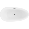 Baignoire Mexen Eos autoportante 170 x 75 cm, blanche/noire, bonde en métal - 52471707575-95