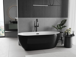 Mexen Eos baignoire autoportante 170 x 75 cm, blanche/noire, débordement noir - 52471707575-70