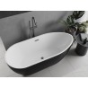 Mexen Eos baignoire autoportante 170 x 75 cm, blanche/noire, trop-plein gris canon brossé - 52471707575-66