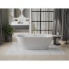 Baignoire autoportante Mexen Roxy 170 x 80 cm, blanche, avec trop-plein en laiton brossé - 51201708000-55