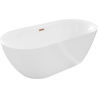 Baignoire Mexen Roxy freestanding 170 x 80 cm, blanche, trop-plein en laiton brossé - 51201708000-65