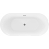 Baignoire Mexen Roxy autonome 170 x 80 cm, blanche, évacuation gun gray brossé - 51201708000-66