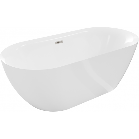 Baignoire Mexen Roxy, autoportante, 170 x 80 cm, blanche, bonde en nickel brossé - 51201708000-97
