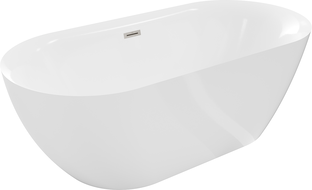 Baignoire Mexen Roxy, autoportante, 170 x 80 cm, blanche, bonde en nickel brossé - 51201708000-97