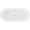 Baignoire Mexen Roxy autoportante 170 x 80 cm, blanche/noire, trop-plein en chrome - 51201708075-01