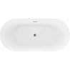 Baignoire Mexen Roxy autoportante 170 x 80 cm, blanche/noire, évacuation dorée - 51201708075-50