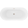 Mexen Roxy baignoire autoportante 170 x 80 cm, blanche/noire, trop-plein en or rose - 51201708075-60