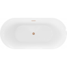 Mexen Roxy baignoire autonome 170 x 80 cm, blanche/noire, trop-plein en laiton brossé - 51201708075-65