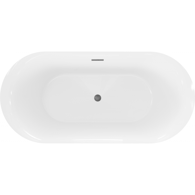 Mexen Roxy baignoire autoportante 170 x 80 cm, blanc/noir, trop-plein gris canon brossé - 51201708075-66