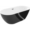 Mexen Roxy baignoire autoportante 170 x 80 cm, blanche/noire, trop-plein noir - 51201708075-70