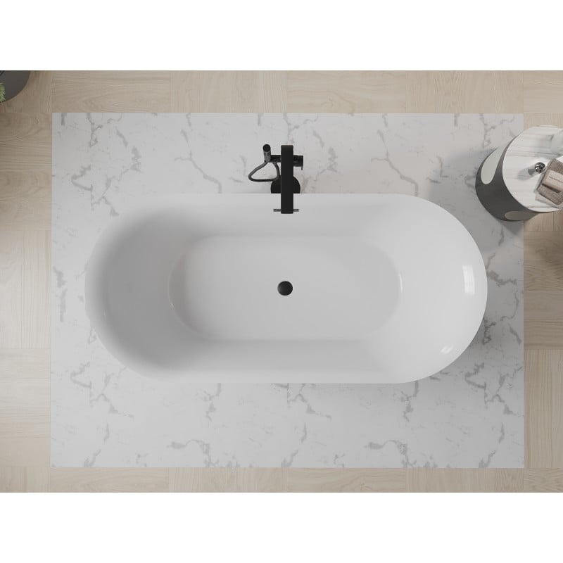 Mexen Roxy baignoire autoportante 170 x 80 cm, blanche/noire, trop-plein noir - 51201708075-70