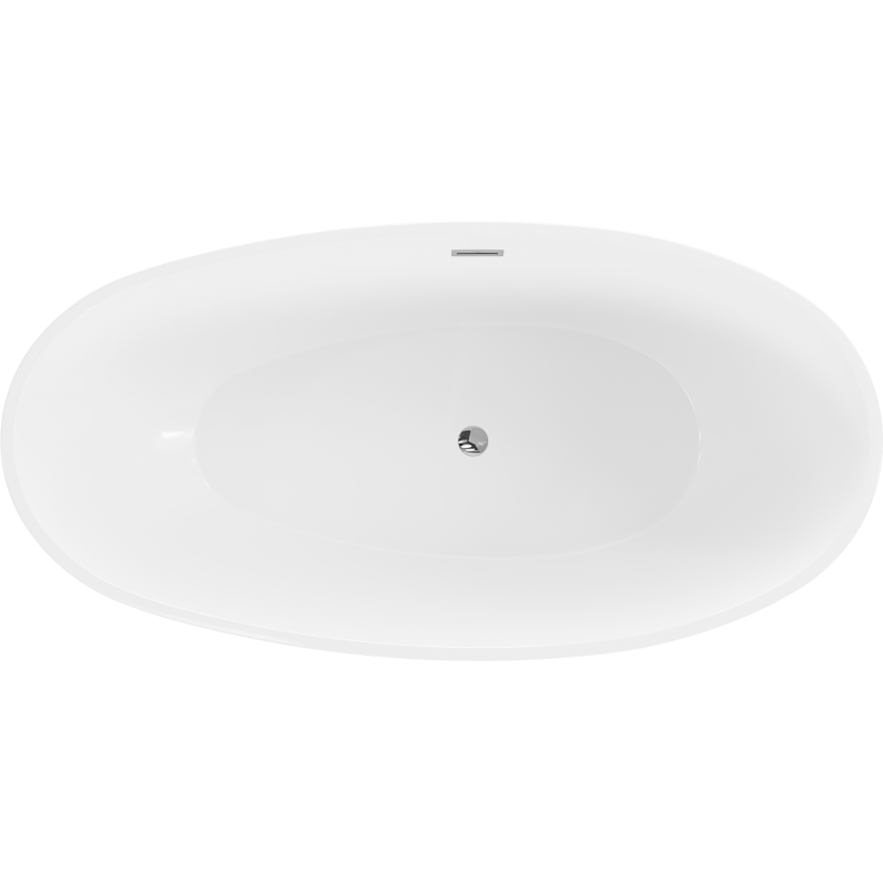 Mexen Bilbao baignoire autoportante 180 x 90 cm, blanche, trop-plein chromé - 51311809000-01