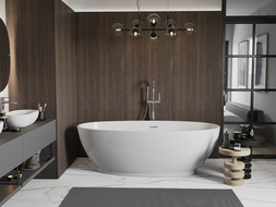 Baignoire Mexen Bilbao autoportante 180 x 90 cm, blanche, trop-plein chromé - 51311809000-01