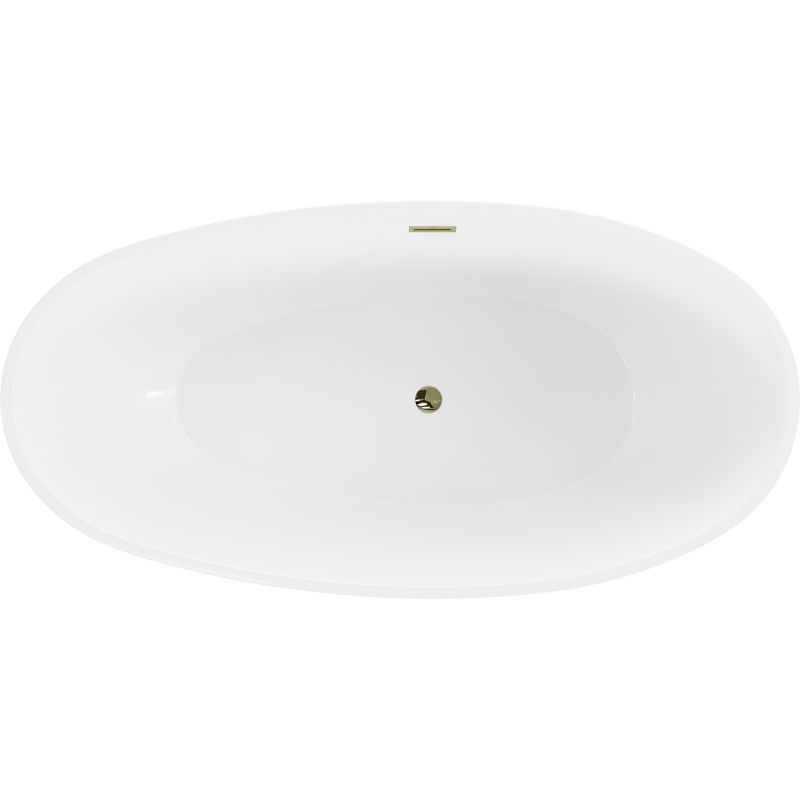 Mexen Bilbao baignoire autoportante 180 x 90 cm, blanche, trop-plein doré - 51311809000-50