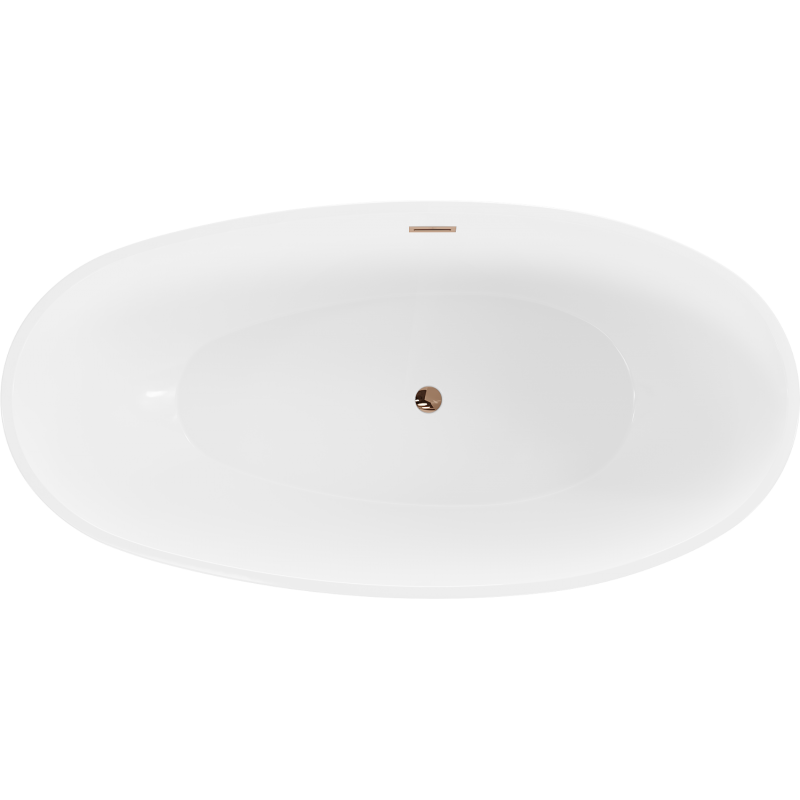 Mexen Bilbao baignoire autoportante 180 x 90 cm, blanche, trop-plein or rose - 51311809000-60