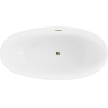 Baignoire Mexen Bilbao freestanding 180 x 90 cm, blanche/noire, sortie dorée - 51311809075-50