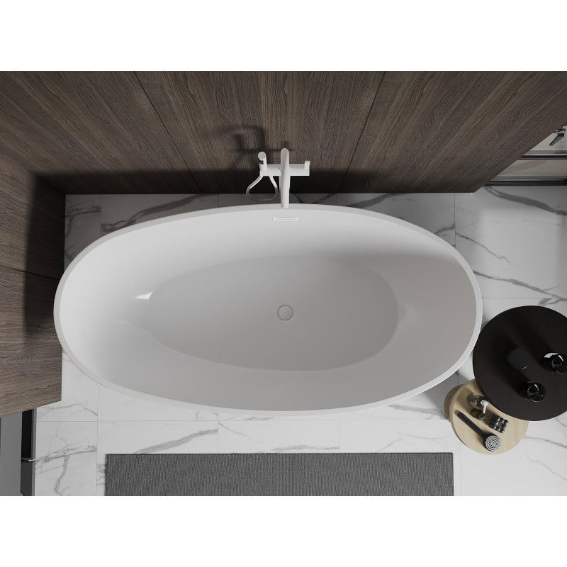 Mexen Bilbao baignoire autoportante 180 x 90 cm, blanc/noir, trop-plein blanc - 51311809075-20