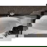 Baignoire Mexen Bilbao autoportante 180 x 90 cm, blanche/noire, trop-plein blanc - 51311809075-20
