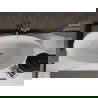 Baignoire Mexen Bilbao freestanding 180 x 90 cm, blanche/noire, sortie dorée - 51311809075-50