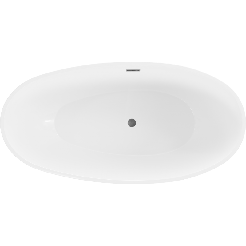 Mexen Bilbao baignoire autoportante 180 x 90 cm, blanc/noir, trop-plein gun gray brossé - 51311809075-66