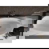 Baignoire Mexen Bilbao indépendante 180 x 90 cm, blanche/noire, avec trop-plein en or rose - 51311809075-60